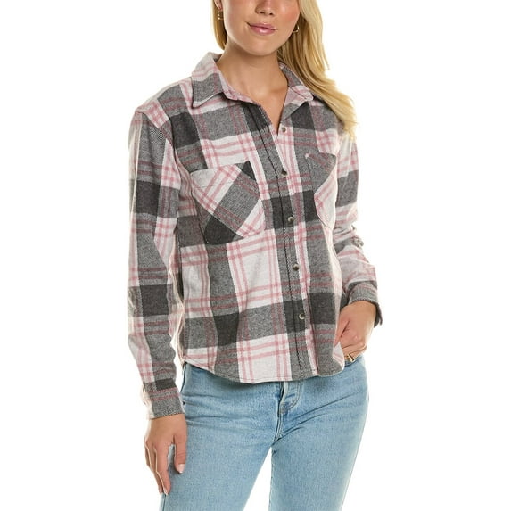 Beach Lunch Lounge womens beachlunchlounge Cropped Button Front Shirt Jacket,