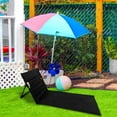 thumbnail image 1 of Beach Mat with Backrest, Foldable Adjustable Beach Lounger Chair, Portable Reclining Sun Mat for Outdoor, Lightweight Padded Beach Seat with Aluminum Frame, 43x15 Inch Camping Picnic, 1 of 4