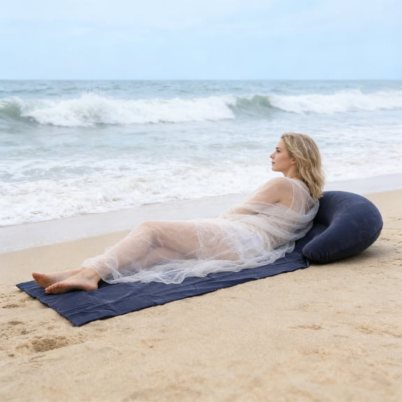 Beach Mat Outdoor Lounger Folding Lightweight Ergonomic with Pillow Beach Pad for Picnic Camping Outdoor Backyard Relaxation