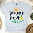 thumbnail image 1 of Beach Me Up T-Shirt – Pink Retro Sunglasses and Palm Tree Graphic Tee, Ash, Size S, 1 of 6