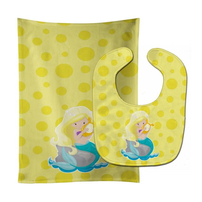Beach Mermaid Blonde Hair Toni Baby Bib & Burp Cloth