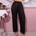 thumbnail image 1 of Beach Mesh Sheer Cover Up Pants Swimwear Trousers for Festival Party, L, Black, 1 of 9