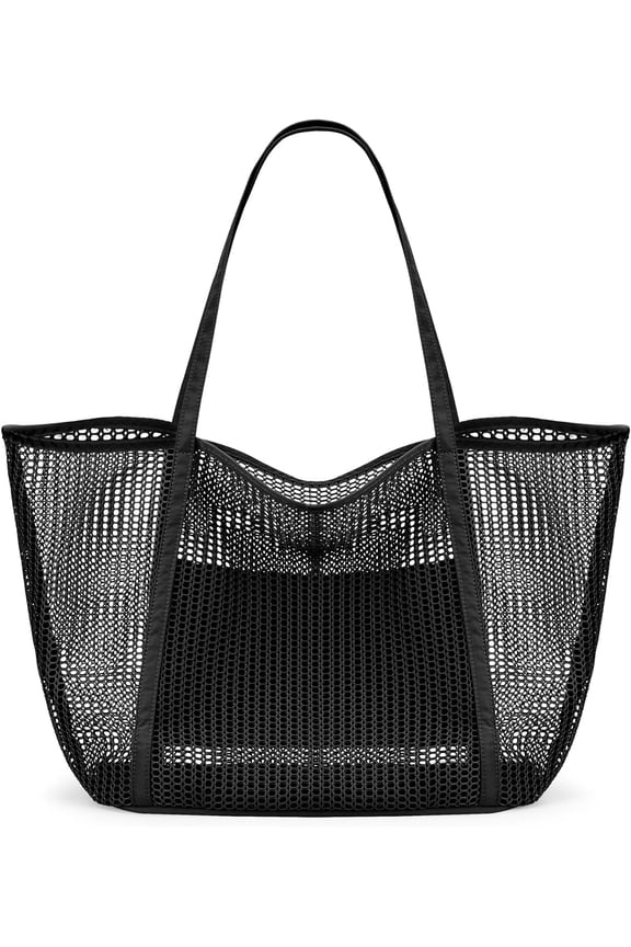 Beach Mesh Tote Bag, Womens Shoulder handbag MAX 27L Grocery Bag