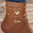 Beach Metal Anklet Set Vintage Multi Layer Pendant Anklet Summer