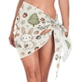 thumbnail image 1 of Beach Mini Dress Squirrel Bunny Acorns Mushrooms Swimsuit Coverup for Women Swimwear Cover Ups Short Triangle Beach Skirt M, 1 of 8