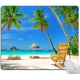 thumbnail image 1 of Beach Mouse Pad, Coconut Trees Mouse Pad, Nature Mouse Mat Square Waterproof Mouse Pad Non-Slip Rubber Base MousePads for Computer Office Laptop Men Women Kids, 9.5"x7.9"x0.12" Inch, 1 of 6