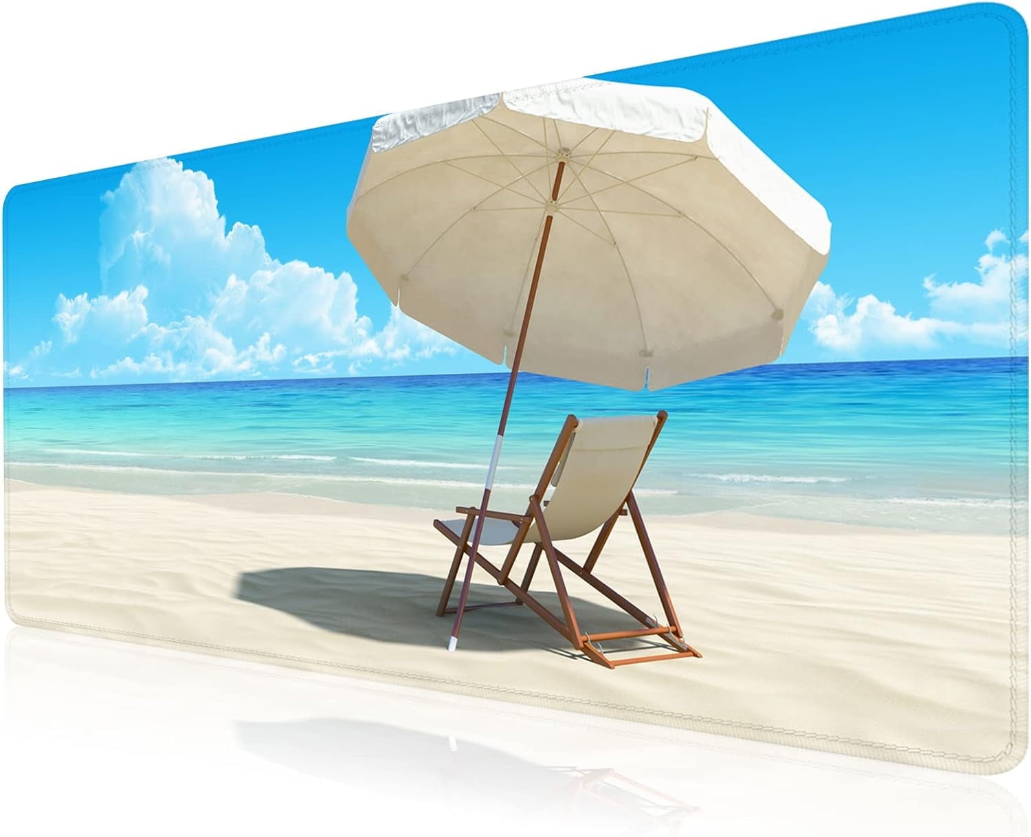 Beach Mouse Pad Ocean Theme Large Gaming Mouse Pad XXL 35x15.7x0.12 inch Large Rubber Mouse Pad for Desk with Personalized Design for Laptop, Computer PC (Beach -2)