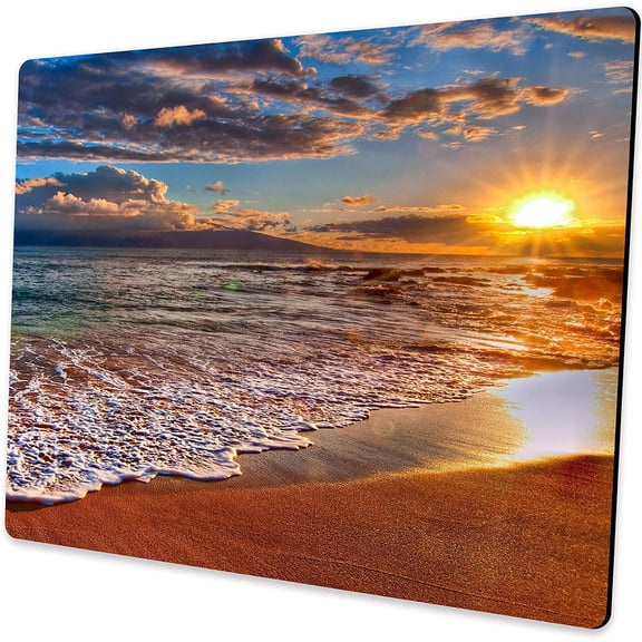 Beach Mouse pad Personalized Computer Mouse pad Office Decoration Accessories Gift Non-Slip Rubber Mouse pad for Laptop 9.5" x 7.9"