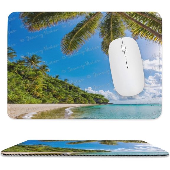 Beach Mousepad, 8x10 inch, Custom Rectangular Mouse Pad, Non-Slip Rubber Gaming Mouse Pad, Tropical Sunshine Beach Coast Sea Palm Trees Mousepad for Computers Laptop A9