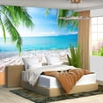 thumbnail image 1 of - Beach Mural Ocean Backgrounds Coastal Beachy Wallpaper Extra Large Wall murals for Bedroom Living Room（not Peel and, 1 of 3