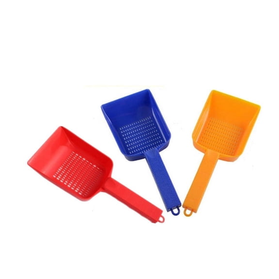 Beach Net Shovel Shell Sifter | Heavy Duty PVC Mesh Sand Scoop 10" x 4.1" | Durable Beach Accessory for Shell Collecting, Teeth, Stones | Easy , Bright Color, Summer Outdoor Fun