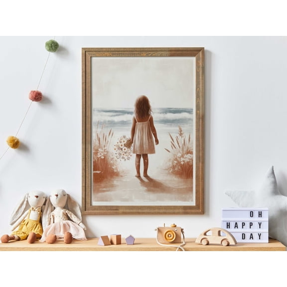 Beach Nursery Decor Girl Adventure Ocean Theme Wall Art, Unframed Canvas 16x20in