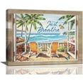 thumbnail image 1 of Beach Ocean Bathroom Wall Art Coastal Palm Butterfly Chair Pictures Wall Decor Seascape Just Breathe Canvas Prints Framed Modern Painting Artwork for Bathroom Bedroom Living Room Office 16"x12", 1 of 6