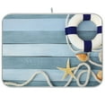 thumbnail image 1 of Beach Ocean Blue Dish Drying Mat Microfiber Kitchen Mats Large Counter Absorbent Dish Pad Drainer Rack 18"x24", 1 of 7