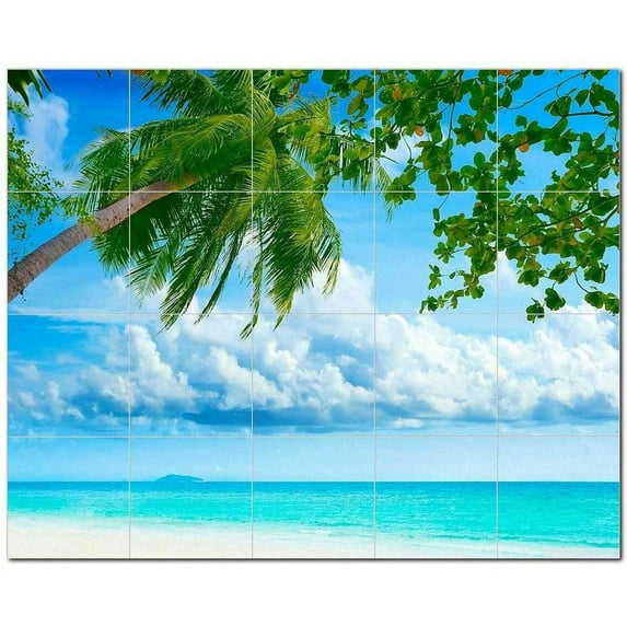 Beach Ocean Ceramic Tile Mural Kitchen Backsplash Bathroom Shower, 400034-XL54