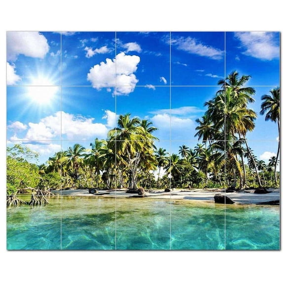 Beach Ocean Ceramic Tile Mural Kitchen Backsplash Bathroom Shower, 400040-M54