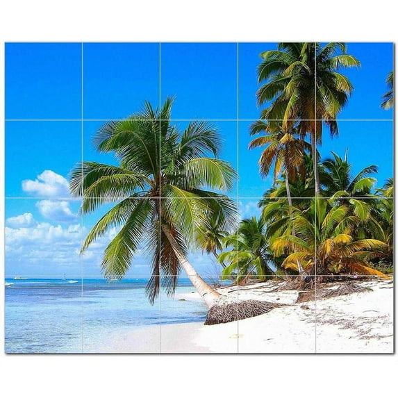 Beach Ocean Ceramic Tile Mural Kitchen Backsplash Bathroom Shower, 400053-S54