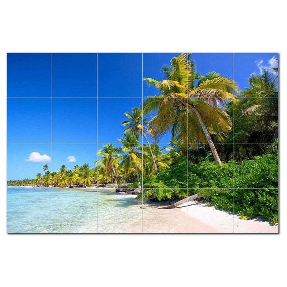 Beach Ocean Ceramic Tile Mural Kitchen Backsplash Bathroom Shower, 400068-M64
