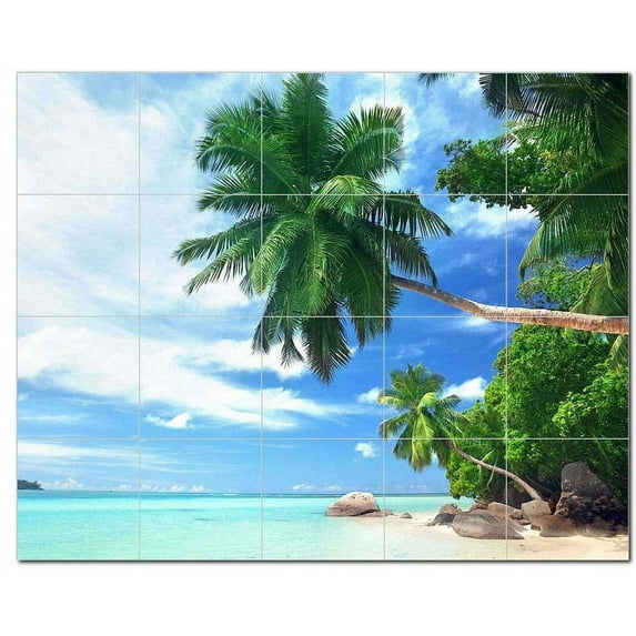 Beach Ocean Ceramic Tile Mural Kitchen Backsplash Bathroom Shower, 400069-L54
