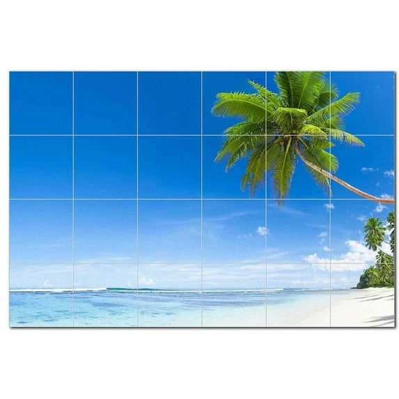 Beach Ocean Ceramic Tile Mural Kitchen Backsplash Bathroom Shower, 400070-L64