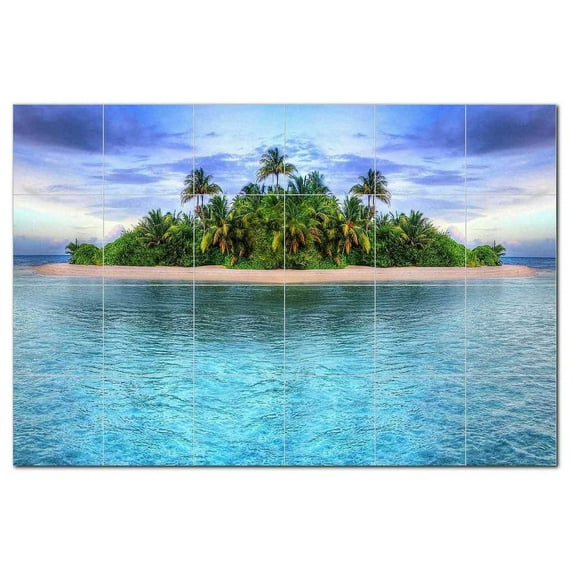 Beach Ocean Ceramic Tile Mural Kitchen Backsplash Bathroom Shower, 400096-S64