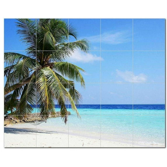Beach Ocean Ceramic Tile Mural Kitchen Backsplash Bathroom Shower, 400112-XL54