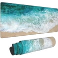 thumbnail image 1 of Beach Ocean Coastal Extended Mouse Pad 31.5x11.8 Inch Sea Wave Cool Summer XL Desk Mat NonSlip Rubber Base with Stitched Edges Perfect for Office, Home, and Gaming, 1 of 6