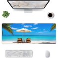 thumbnail image 1 of Beach Ocean Mouse Pad Stitched Edge XL Large Mousepad 31.5" X 11.8" Rubber Base Non Slip Desk Mat for Laptop Pc Computer Gaming, 1 of 5