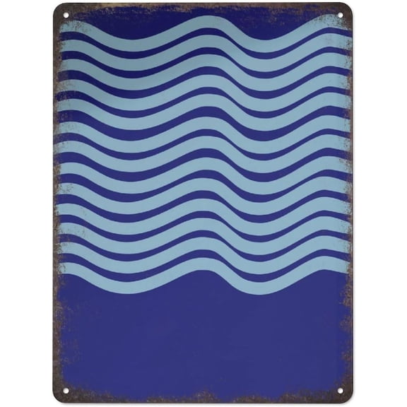 Beach Ocean Nautical Metal Wall Art Vintage Tin Sign, Seaside Style Marine Poster Home Room Decor, 8 x 12 Inch