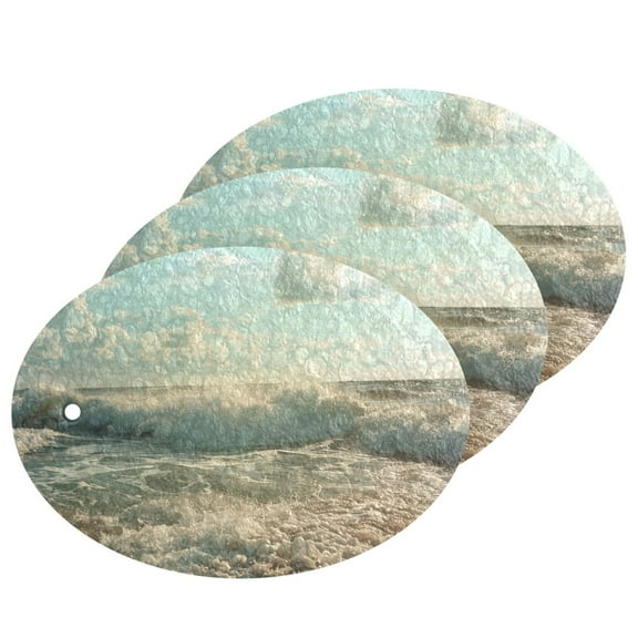 Beach Ocean Sky 3 Dish Sponges Bulk Delicate Clean Non Scratch Compressed Sponges Kitchen Sponges BPA Free