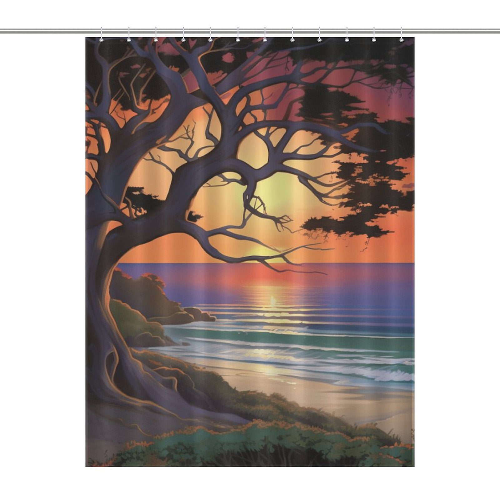 Riverside Camp Sunrise Shower Curtain NCU0DQQ0404