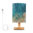 Beach Ocean Table Lamp for Desk Nightstand Lamp with USB Modern Gifts