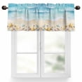 thumbnail image 1 of Beach Ocean Valances for Windows Abstract Gradient Teal Ocean Colorful Sea Star Shells Valance Curtains Rod Pocket Bathroom Small Window Treatments for Kitchen Living Room Bedroom, 54"x18", 1 of 7