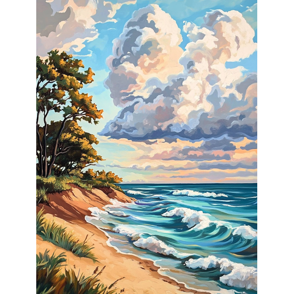 Beach Ocean Wave Canvas PaintingSuitable for Living RoomBedroomBathroomOfficeHotel Decoration