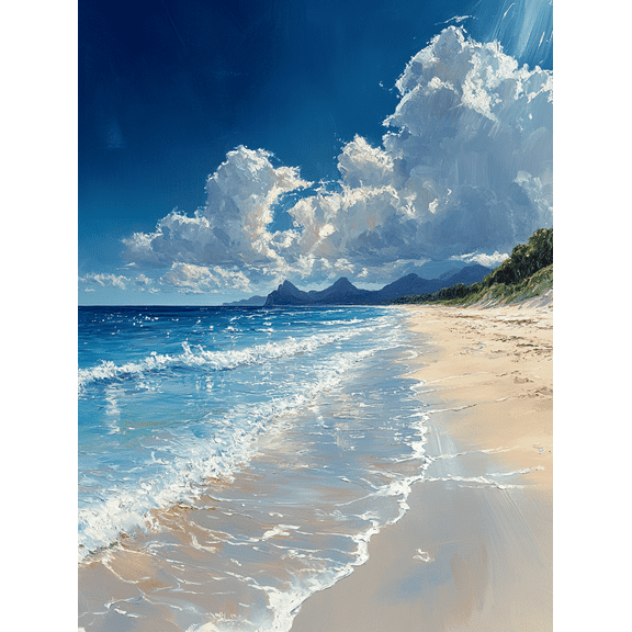 Beach Ocean Wave Canvas Painting Suitable for Living Room Bedroom Bathroom Office and Hotel Decoration.
