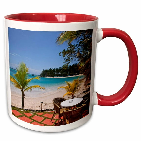 3drose, Beach on Fantasy Island, Roatan, Honduras - Sa12 Jre0003 - Joe Restuccia Iii, 11oz Two-tone Red Mug