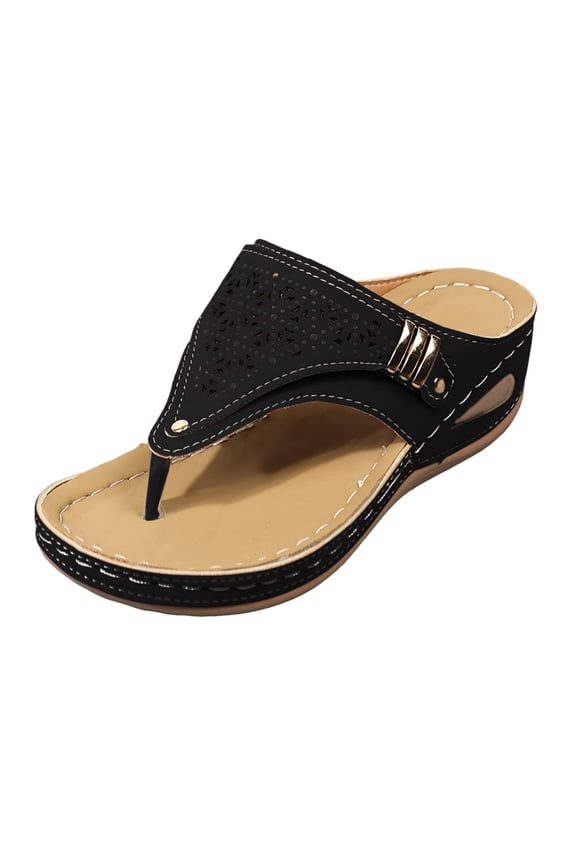 Breathable Platform Wedge Sandals Women Arch Support Leather Orthotic Summer