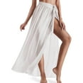 thumbnail image 1 of Beach Outfits For Women 2024 Cover Up Skirt Open Front Swimsuit Wrap Cover Ups Summer Beach Skirts With Slit For Women White Summer Beach Cardigan One Size, 1 of 6