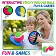 thumbnail image 1 of Beach Paddle Ball Set, Catching Ball Set, Active Kids Indoor Play, Outdoor Play Set, 8 in Round Paddle, Green Pink, Play Set, Family Backyard Activity, 2 Pc Total, 1 of 6