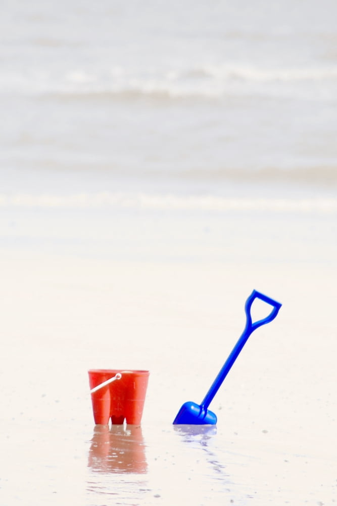 Beach Pail And Shovel Humberside England Canvas Art - John Short Design Pics (11 x 17)
