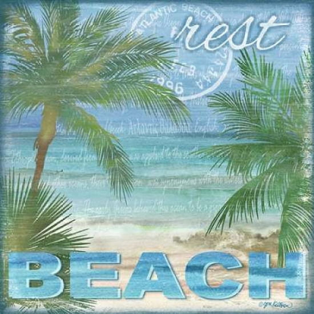 Beach Palm I Canvas Art - Jen Killeen (24 x 24)