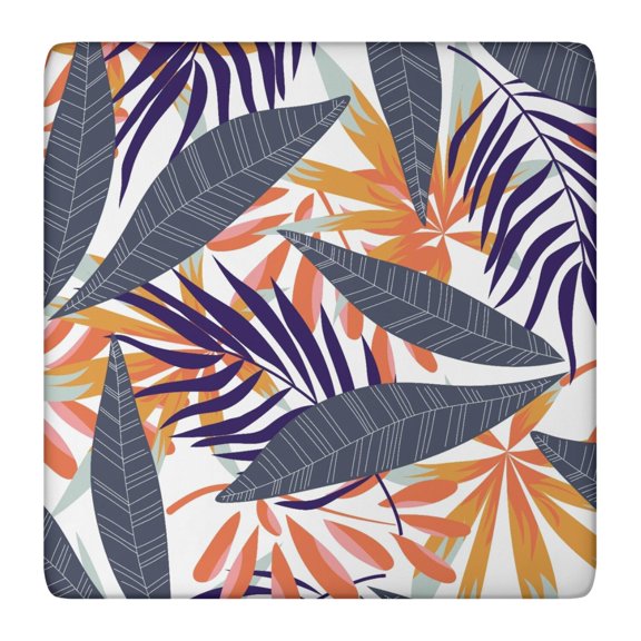 Beach Palm Inspired Fitted Table Cover - Hawaiian Square Tablecloth Windproof (36x36 Inches)