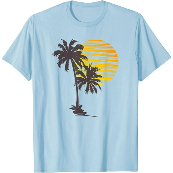 Beach Palm Tree Nice Funny Holiday Summer Holiday Unisex T-Shirt for Men Women Kids Toddler