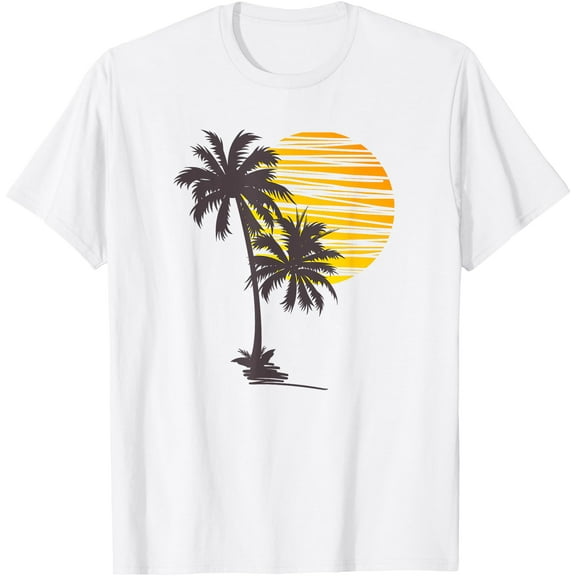 Beach Palm Tree Nice Funny Holiday Summer Holiday Unisex T-Shirt for Men Women Kids Toddler