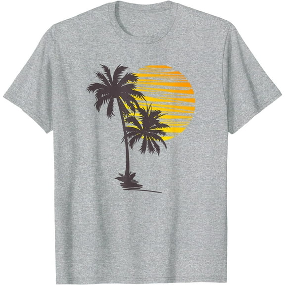 Beach Palm Tree Nice Funny Holiday Summer Holiday Unisex T-Shirt for Men Women Kids Toddler