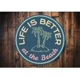 thumbnail image 1 of Beach Palm Tree Novelty Sign, Metal Wall Decor - 12" Round, 1 of 4