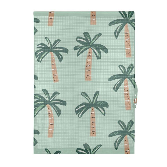 Beach Palm Tree Pattern Door Curtain Sheer Privacy Light Filtering Window Panel 1 Panel 25x40 Inch