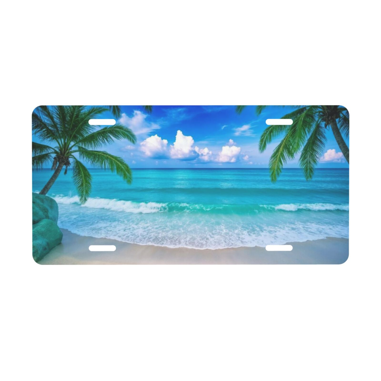 Tropical 'Just Be on De Beach' License Plate Frame - Beach Vibes Car Accessory | Caribbean