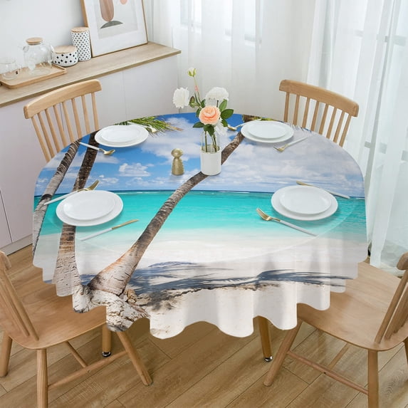 Beach Palm Trees Rectangular Tablecloth Dustproof Picnic Cloth Home Decoration Kitchen Waterproof Table Cover