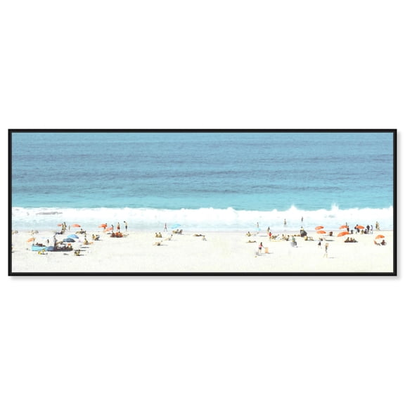 Beach Panorama Love Panoramic Canvas Coastal Art by Art Remedy, Black Frame, 54x20